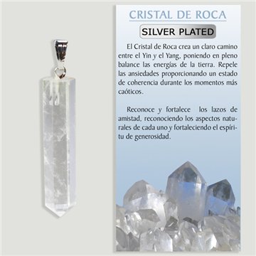 Quartz cristal. Pendentif plaqué argent. 
