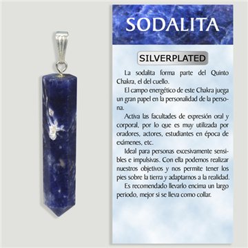 Sodalite. Pendentif plaqué argent. 