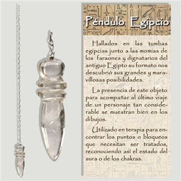 Pendule égyptien. Quartz blanc avec chaîne