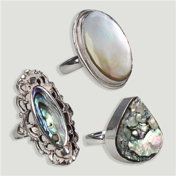 Bague en argent. Nacre. À partir de 5 g (PRIX AU GRAMME)