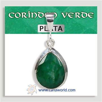 Pendentif en argent. Corindon vert. À partir de 3 g (PRIX AU GRAMME)