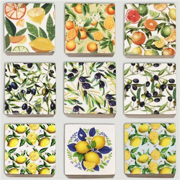 Caja cuadrada madera mango. Modelo Estilo Mediterráneo. 10x10x5cm