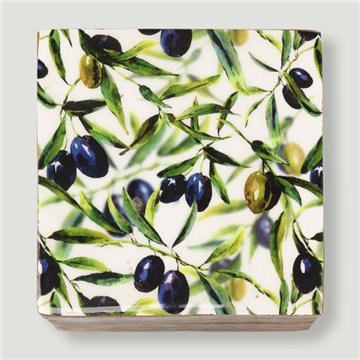 Caja cuadrada madera mango. Modelo Estilo Mediterráneo. 10x10x5cm