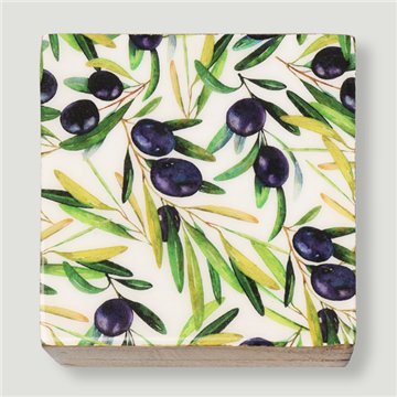 Caja cuadrada madera mango. Modelo Estilo Mediterráneo. 10x10x5cm