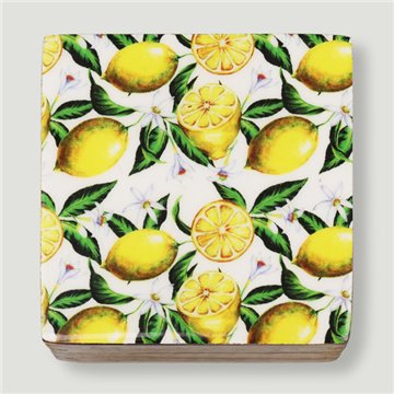 Caja cuadrada madera mango. Modelo Estilo Mediterráneo. 10x10x5cm