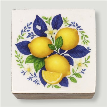 Caja cuadrada madera mango. Modelo Estilo Mediterráneo. 10x10x5cm