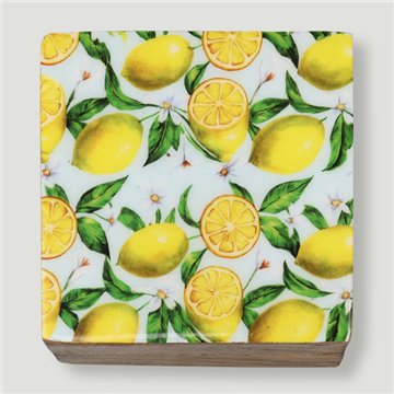 Caja cuadrada madera mango. Modelo Estilo Mediterráneo. 10x10x5cm