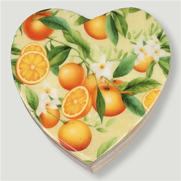 Caja corazón madera mango. Modelo Estilo Mediterráneo. 11x11x5cm