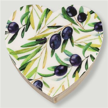 Mango wood heart-shaped box. Mediterranean style design. 11x11x5cm