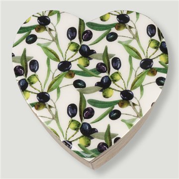 Caja corazón madera mango. Modelo Estilo Mediterráneo. 11x11x5cm