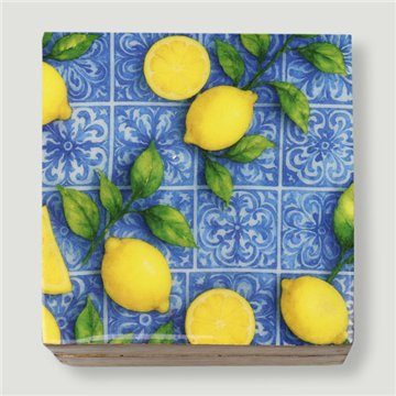 Caja cuadrada madera mango. Modelo Mosaicos. 10x10x5cm