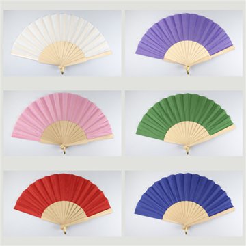 Wooden fan. Model Solid Color. Surtidos