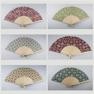 Abanico madera. Modelo Estampado Variado. Surtidos