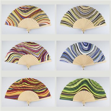 Wooden fan. Model Psychedelic. Surtidos