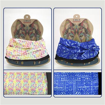 Tour de cou. Polyester. Modèle Bleu/Triangles