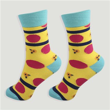 Chaussettes. Modèle Pois jaunes
