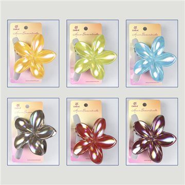 Pince à cheveux. 07. Modèle Fleur hawaïenne. Assortis
