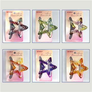 Pince à cheveux. 12. Modèle Étoile silhouette. Assortis