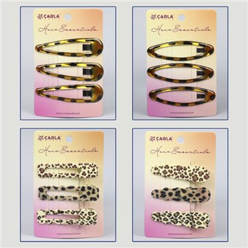 Set de clips à cheveux. 51. Modèle Imprimé animal. Assortis