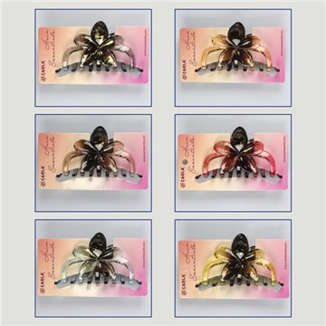 Large hair clip. 68. Transparent flower model. Assorted