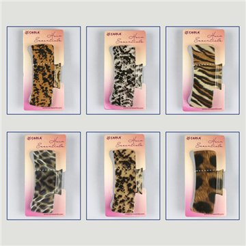 Large hair clip. 70. Animal print model. Assorted