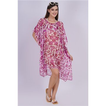 Poncho en mousseline de soie Taille unique/6 imprimés