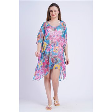 Poncho en mousseline de soie Taille unique/6 imprimés