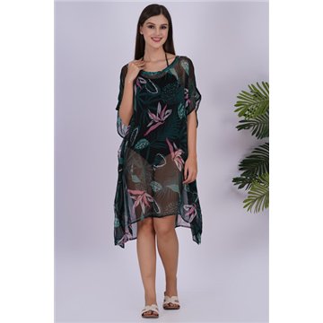 Poncho en mousseline de soie Taille unique/6 imprimés