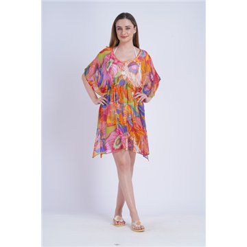 Poncho en mousseline de soie Taille unique/6 imprimés