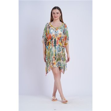 Poncho en mousseline de soie Taille unique/6 imprimés