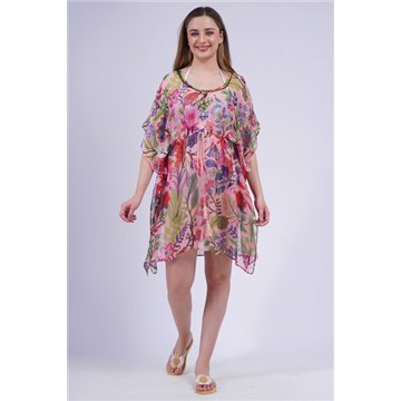 Poncho en mousseline de soie Taille unique/6 imprimés