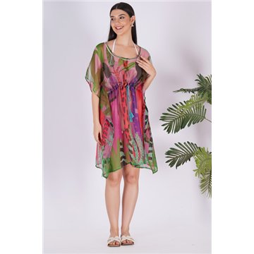 Poncho en mousseline de soie Taille unique/6 imprimés