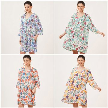 Cotton Tunic. One size. 4 Colors x 1 piece.