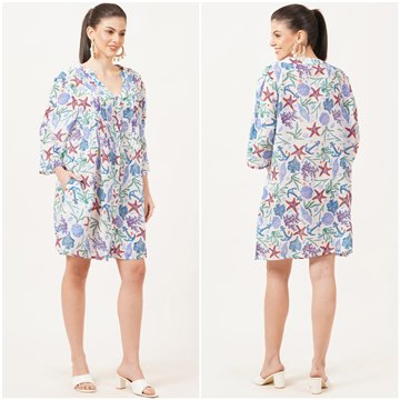 Túnica de algodão. Tamanho único. 4 cores x 1 peça.