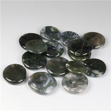 Pierre anti-stress. Agate mousse. 3,5-4,5cm env.