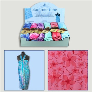 SUMMER TIME. Paréo batik. Fleur hawaïenne. Assortis