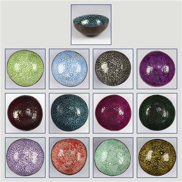 Coconut bowl + mother of pearl. Crackle model 02. 13x5cm