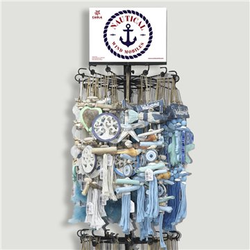 NAUTICAL WIND MOBILES. Expositor con 241 piezas