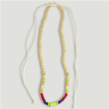 Adjustable beaded necklace. 17. Wood. Assorted