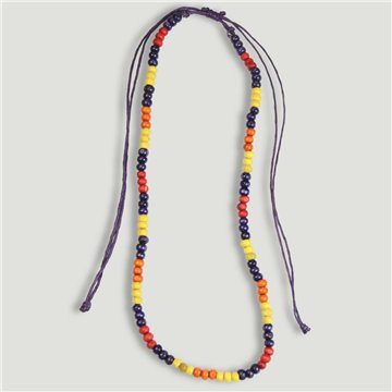 Adjustable beaded necklace. 19. Wood. Assorted