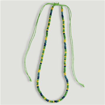 Adjustable beaded necklace. 21. Wood. Assorted