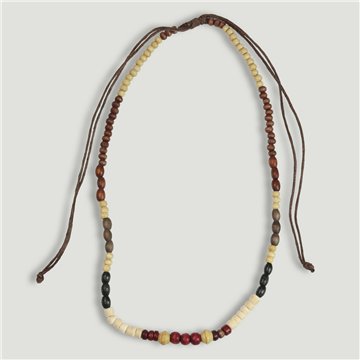 Collar bolitas ajustable. 22. Madera. Surtidos