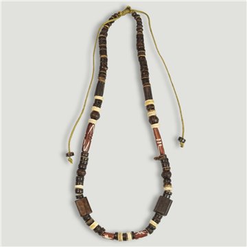 Collar bolitas ajustable. 24. Madera. Surtidos