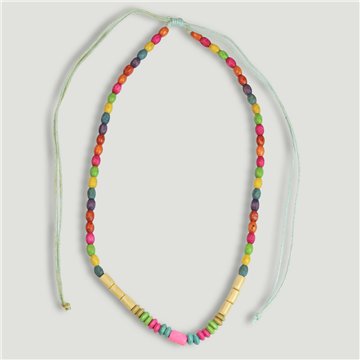 Collar bolitas ajustable. 25. Madera. Surtidos