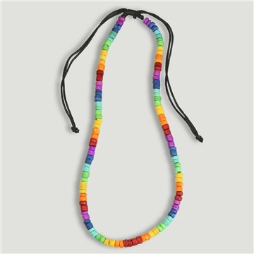 Collar bolitas ajustable. 26. Madera. Surtidos