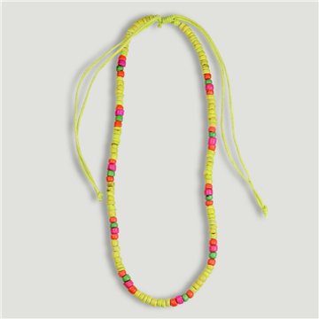 Adjustable beaded necklace. 28. Wood. Assorted