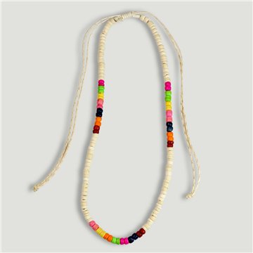 Collar bolitas ajustable. 32. Madera. Surtidos