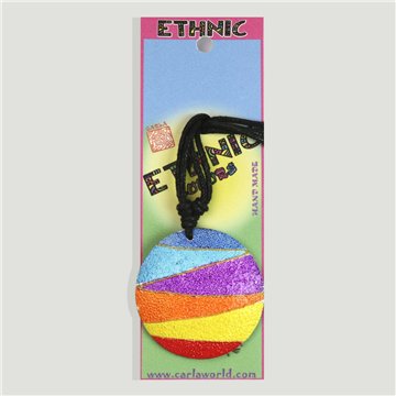 Colgante madera pintada. 59. Redondo neón