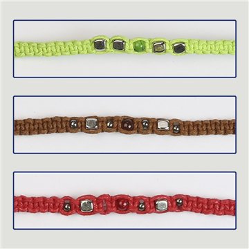 Cord bracelet. 81. Metal cubes. Assorted