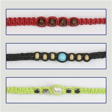 Pulsera cordón. 88. Bola central. Surtidas
